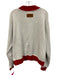 Parke Size S/M Gray Cotton Red Contrast Details Mock Neck Sweatshirt Gray / S/M