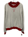 Parke Size S/M Gray Cotton Red Contrast Details Mock Neck Sweatshirt Gray / S/M