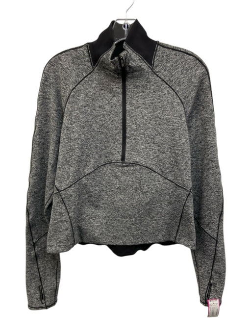 Lululemon Size 8 Grey Poly Blend Half Zip Mock Neck Thumb Holes Heathered Jacket Grey / 8
