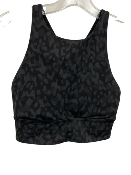 Lululemon Size 6 Black Synthetic Cross Back Camo Athletic Top Black / 6