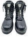 Prune Shoe Size 9 Black & Silver Leather Round Toe Zip Detail Lace Detail Boots Black & Silver / 9