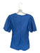 Size M Blue Cotton Short Balloon Sleeve Back Zip Dress Blue / M