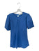 Size M Blue Cotton Short Balloon Sleeve Back Zip Dress Blue / M