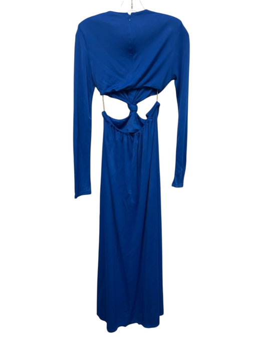 Farm Rio Size S Cobalt Blue Viscose Jersey Long Sleeve Knot Detail Cut Out Dress Cobalt Blue / S