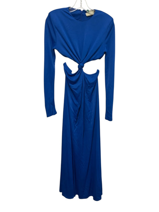 Farm Rio Size S Cobalt Blue Viscose Jersey Long Sleeve Knot Detail Cut Out Dress Cobalt Blue / S
