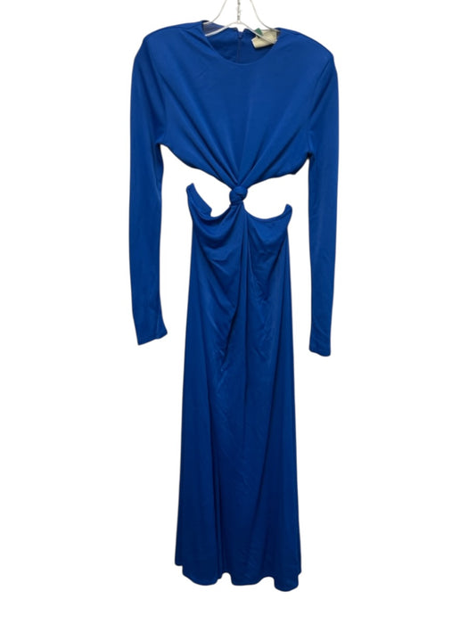 Farm Rio Size S Cobalt Blue Viscose Jersey Long Sleeve Knot Detail Cut Out Dress Cobalt Blue / S