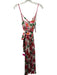 Alice + Olivia Size 4 Pink, Green & White Viscose Spaghetti Strap Floral Dress Pink, Green & White / 4