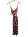 Alice + Olivia Size 4 Pink, Green & White Viscose Spaghetti Strap Floral Dress Pink, Green & White / 4