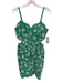 Milly Size 4 Green & White Cotton Spaghetti Strap Embroidered Floral Dress Green & White / 4