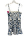 Alexis Blue & White Cotton Spaghetti Strap Knot Detail Embroidered Dress Blue & White