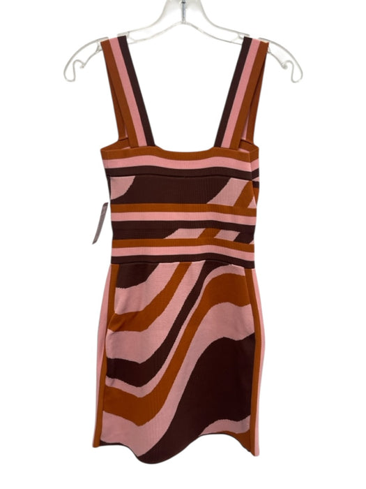 Significant Other Size 4 Brown, Tan & Pink Viscose Blend Sleeveless Fitted Dress Brown, Tan & Pink / 4