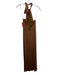 Alice + Olivia Size 4 Brown Viscose Halter Side Slit Back Zip Sheath Dress Brown / 4