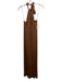Alice + Olivia Size 4 Brown Viscose Halter Side Slit Back Zip Sheath Dress Brown / 4