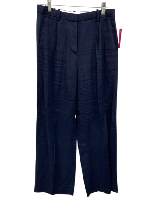 J. Crew Size 2 Navy Linen Zip & Hook Closure High Rise Semi Sheer Pants Navy / 2