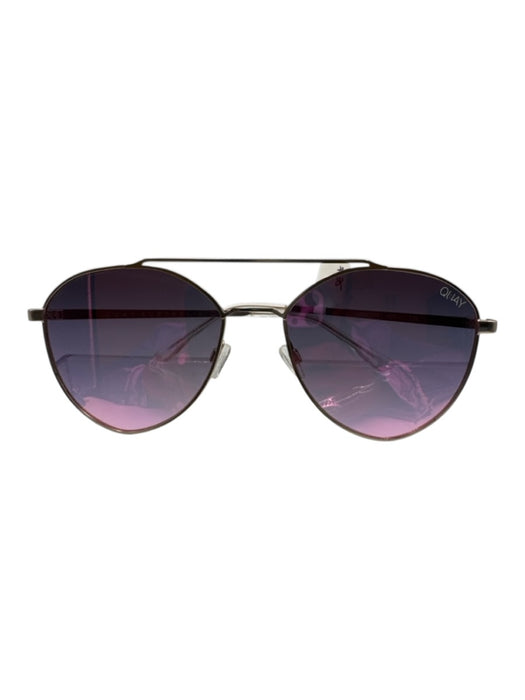 Quay Gold & Iridescent Wire Frame Tinted Aviator Sunglasses Gold & Iridescent