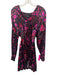 Sabina Musayev Size S Black, Red & Pink Print Viscose Satin Floral Dress Black, Red & Pink Print / S