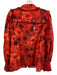 Alice + Olivia Size Large Red, Orange & Black Cotton Long Balloon Sleeve Top Red, Orange & Black / Large