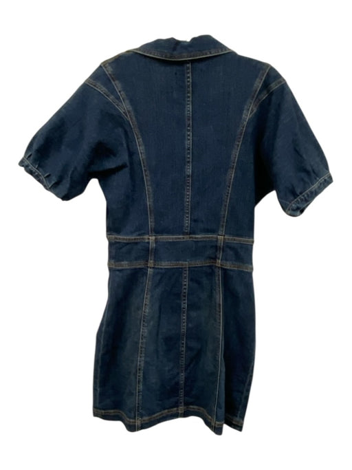 Ramy Brook Size 27 Med Dark Wash Cotton Denim Contrast Stitch Paneled Dress Med Dark Wash / 27