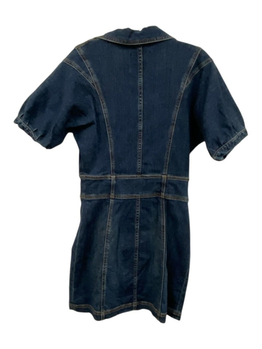 Ramy Brook Size 27 Med Dark Wash Cotton Denim Contrast Stitch Paneled Dress Med Dark Wash / 27