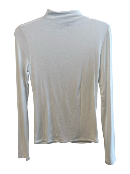 Veronica Beard Size S White Modal Long Sleeve High Neck Ribbed Top White / S