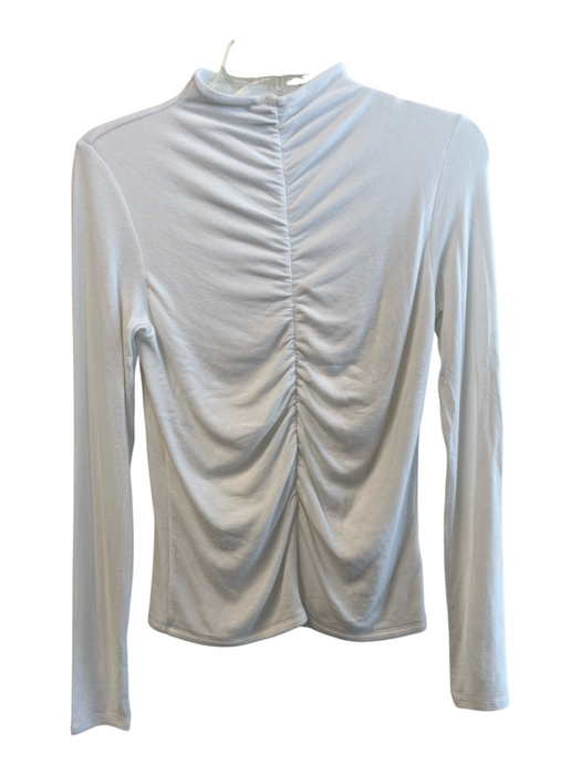 Veronica Beard Size S White Modal Long Sleeve High Neck Ribbed Top White / S