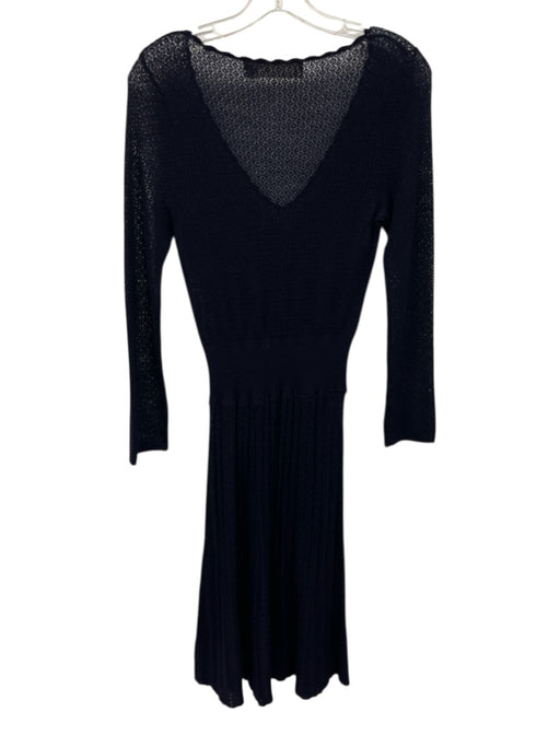 Sparrow Size S Navy Blue Knit Knee Length Long Sleeve Flare Skirt Dress Navy Blue / S