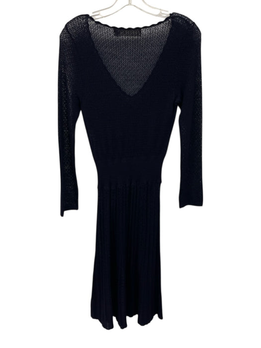 Sparrow Size S Navy Blue Knit Knee Length Long Sleeve Flare Skirt Dress Navy Blue / S