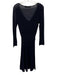 Sparrow Size S Navy Blue Knit Knee Length Long Sleeve Flare Skirt Dress Navy Blue / S