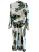 L'agence Size S/P White & Green Viscose & Rayon Palm Leaf Long Sleeve Skirt Set White & Green / S/P