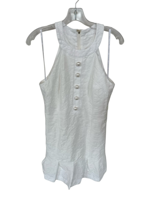 Lilly Pulitzer Size 6 White Cotton Blend Sleeveless Jaquard Faux Pearl Dress White / 6