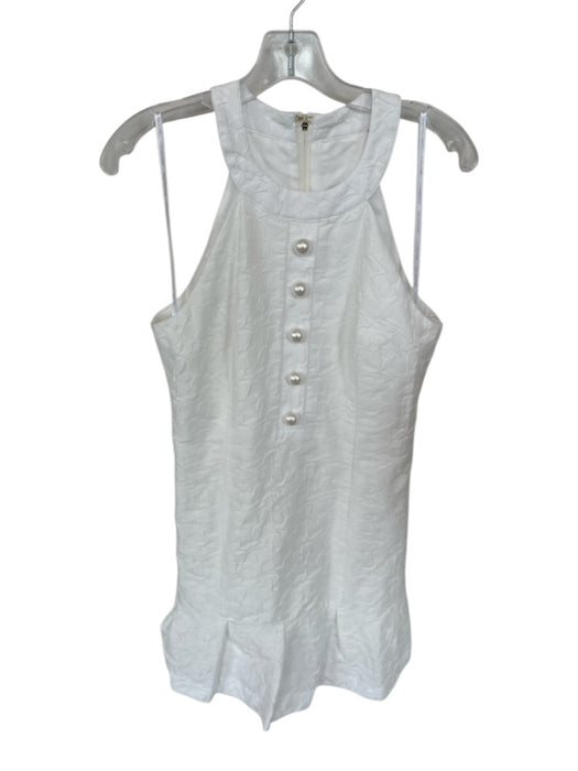 Lilly Pulitzer Size 6 White Cotton Blend Sleeveless Jaquard Faux Pearl Dress White / 6