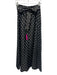 Dana Buchman Size 8P Black & Wine Silk Back Zip Polka Dot Sash Inc Maxi Skirt Black & Wine / 8P
