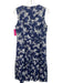 Carolina Herrera Size 10 Navy, Blue, White Cotton Blend Sleeveless Floral Dress Navy, Blue, White / 10