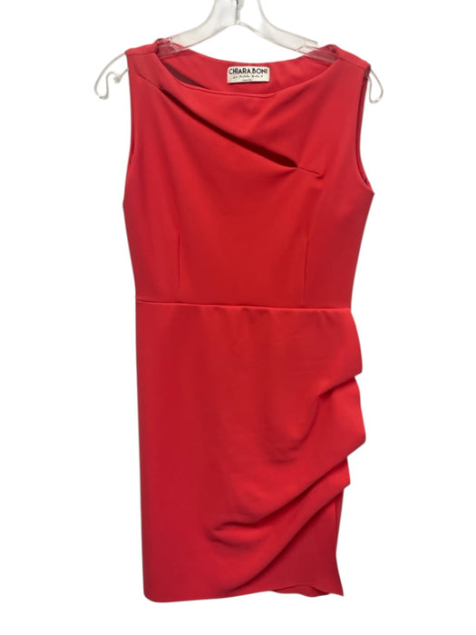 Chiara Boni Size 46 Coral Pink Polymide Blend Sleeveless Cut Out Dress Coral Pink / 46