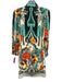 Etro Size 42 Blue, Black, Multi Viscose Lapel Floral Button Midi Coat Blue, Black, Multi / 42