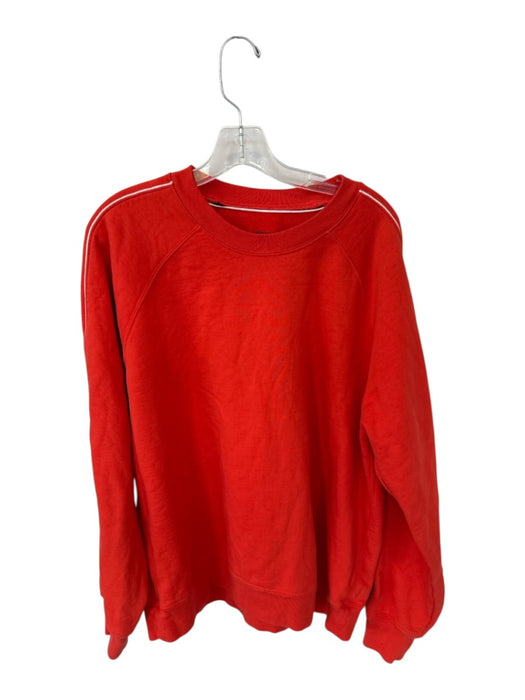 For All Mankind Size L Red & Black Cotton Striped Embroidered Sweatshirt Red & Black / L