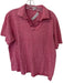 Peter Millar Size L Red Cotton Heathered Collar 1/4 Button Men's Polo Red / L