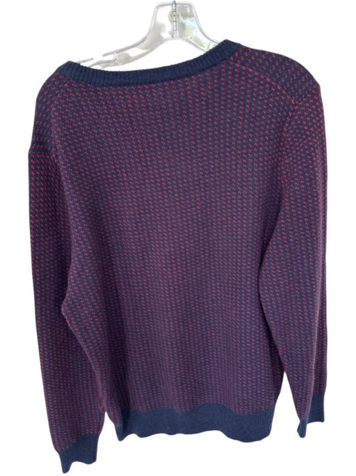 J Crew Size L Navy & Red Polyamide Blend dot pattern Crew Neck Knit Sweater Navy & Red / L