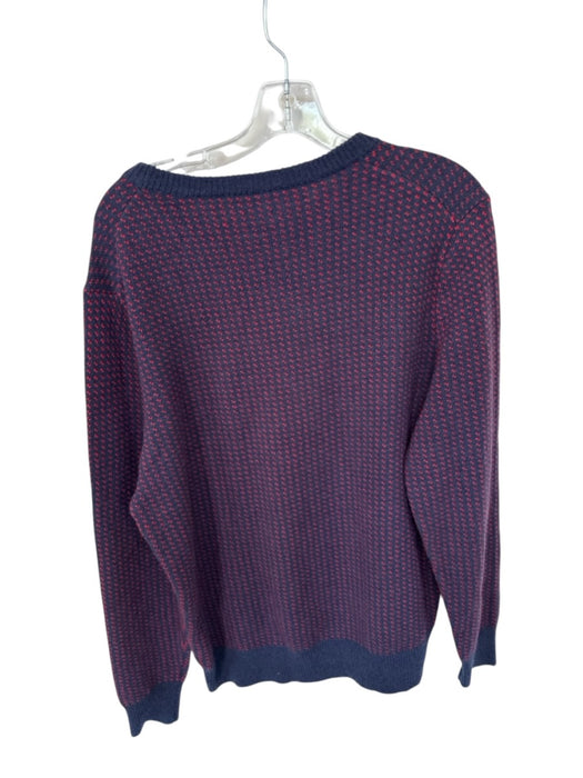 J Crew Size L Navy & Red Polyamide Blend dot pattern Crew Neck Knit Sweater Navy & Red / L