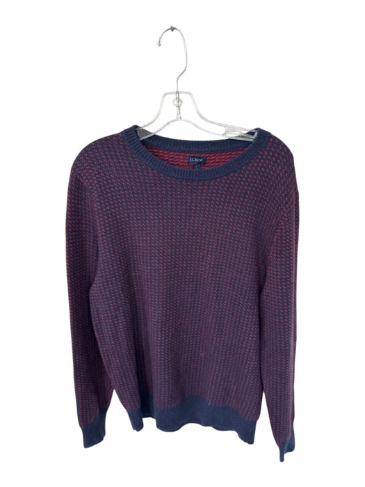J Crew Size L Navy & Red Polyamide Blend dot pattern Crew Neck Knit Sweater Navy & Red / L