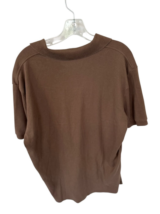 Ralph Lauren Size L Brown Cotton Quarter Button Collar Full Length Men's Polo Brown / L