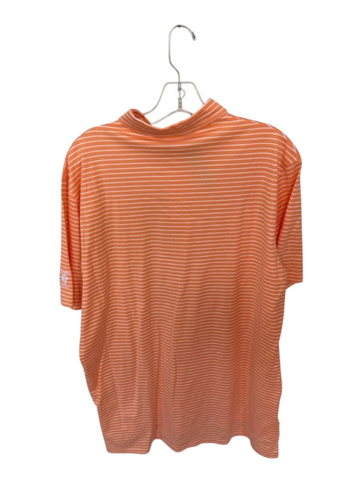 Polo Golf Size L Orange Pima Cotton Striped Polo Collar Men's Polo Orange / L