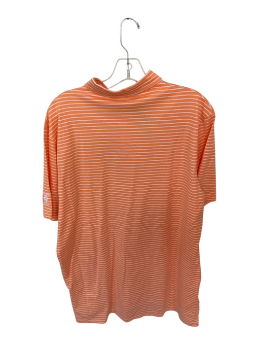 Polo Golf Size L Orange Pima Cotton Striped Polo Collar Men's Polo Orange / L