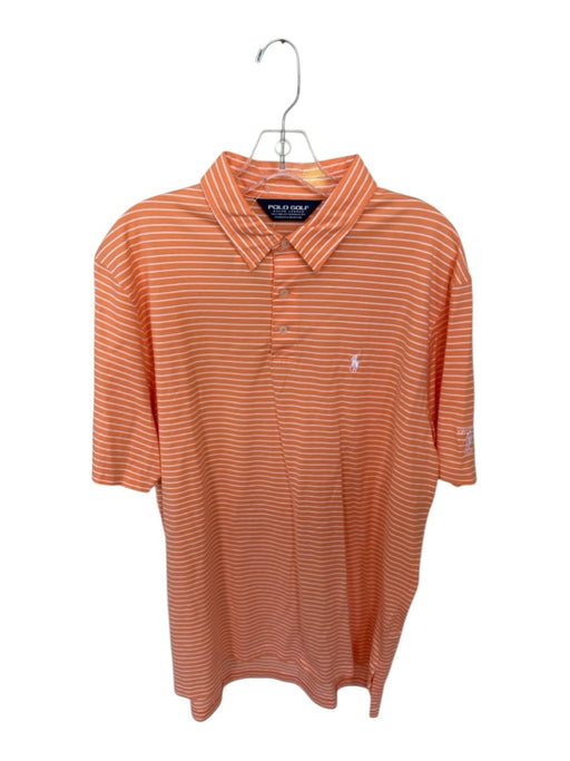 Polo Golf Size L Orange Pima Cotton Striped Polo Collar Men's Polo Orange / L