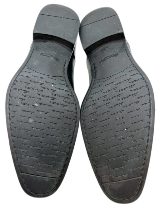 Santoni Shoe Size 9.5 Black Leather Solid Cap Toe Dress Men's Shoes Black / 9.5