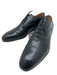 Santoni Shoe Size 9.5 Black Leather Solid Cap Toe Dress Men's Shoes Black / 9.5