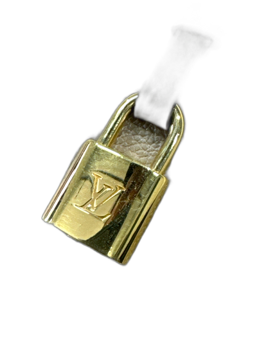Louis Vuitton Beige & Taupe Leather Monogram Top Handles Embossed Bag Beige & Taupe