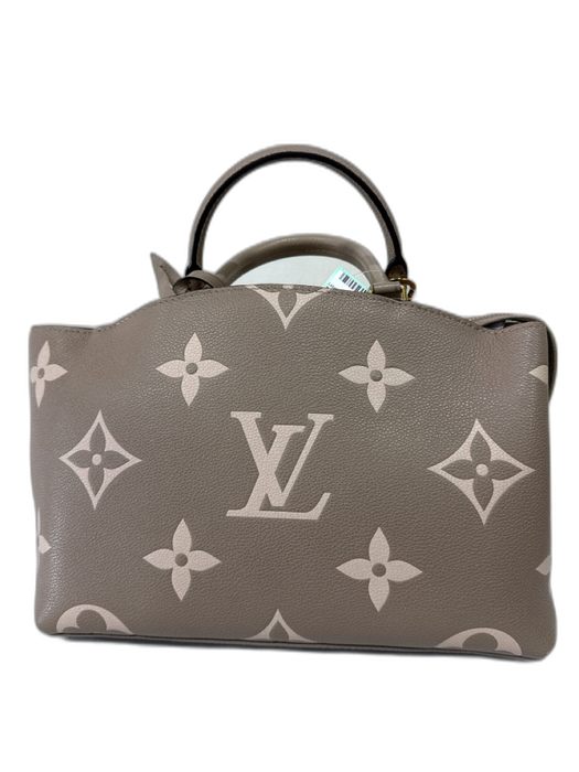 Louis Vuitton Beige & Taupe Leather Monogram Top Handles Embossed Bag Beige & Taupe