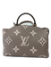 Louis Vuitton Beige & Taupe Leather Monogram Top Handles Embossed Bag Beige & Taupe