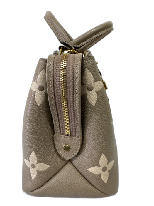 Louis Vuitton Beige & Taupe Leather Monogram Top Handles Embossed Bag Beige & Taupe